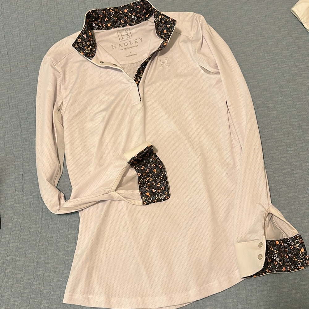 HADLEY show shirt competition white long sleeve floral Essex equestrian riding